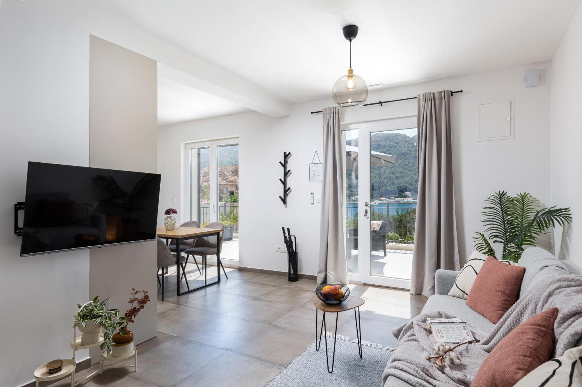 Honoris Apartment - Brand New - Private Parking - 90 M From The Beach- Terrace Slano Zewnętrze zdjęcie