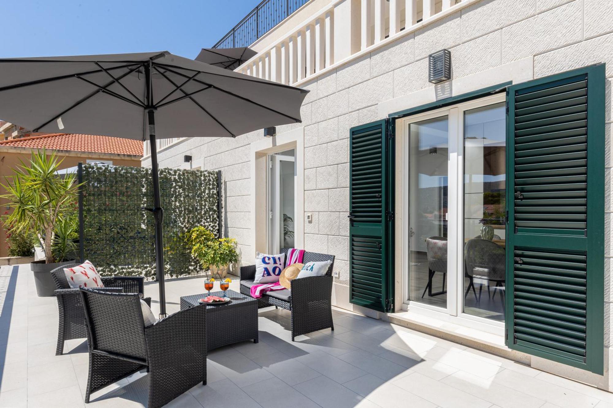 Honoris Apartment - Brand New - Private Parking - 90 M From The Beach- Terrace Slano Zewnętrze zdjęcie
