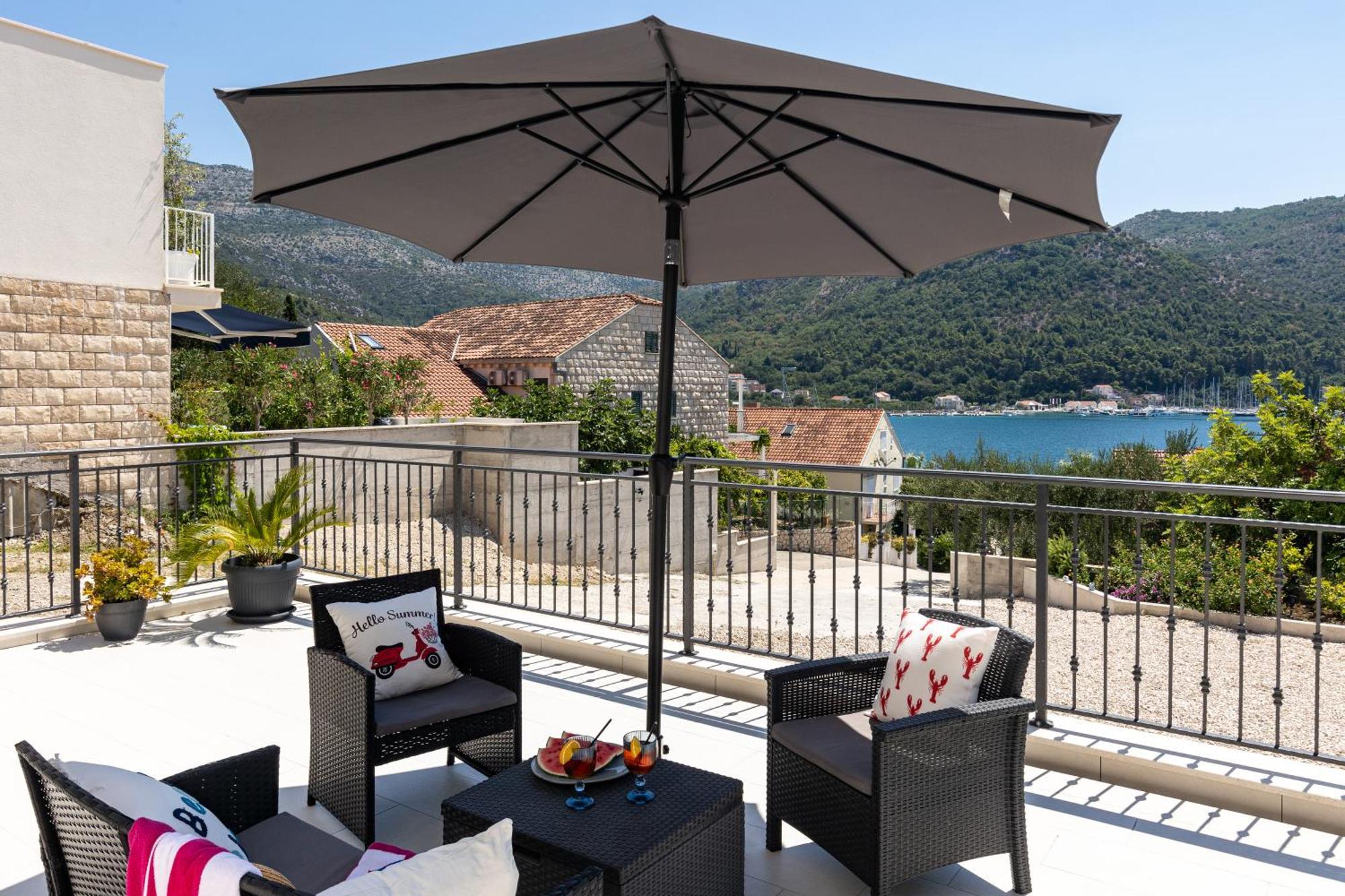 Honoris Apartment - Brand New - Private Parking - 90 M From The Beach- Terrace Slano Zewnętrze zdjęcie